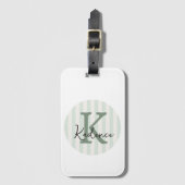 Farbige gestreifte Kreis-Monogramm Gepäckanhänger (Vorderseite Vertikal)