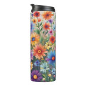 Farbige gestrichene Blume - Thermosbecher (Nach rechts gedreht)