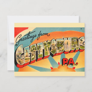 Farbige Gettysburg-Ansicht aus vergangener Zeit PA Postkarte