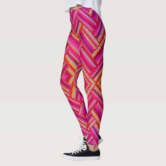 Farbige, gewellte Muster Leggings (Links)