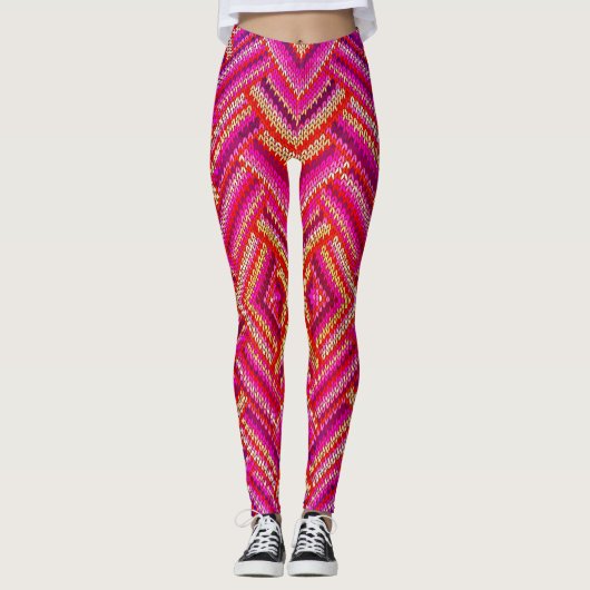 Farbige, gewellte Muster Leggings (Vorderseite)