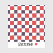 Farbige Gingham-Muster Coole Scrapbooking Rot Aufkleber (Blatt)