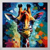 Farbige Giraffe 302 Poster (Vorne)
