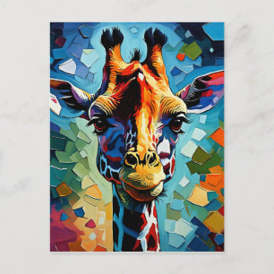 Farbige Giraffe 302 Postkarte
