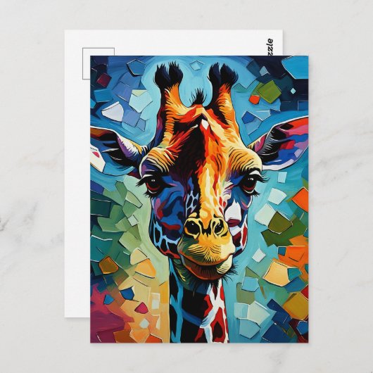 Farbige Giraffe 302 Postkarte (Vorne/Hinten)