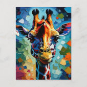 Farbige Giraffe 302 Postkarte (Vorderseite)