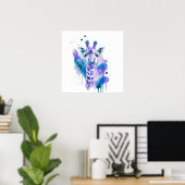 Farbige Giraffe Aquarell Poster (Heimbüro)