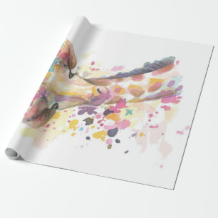Farbige Giraffe Perfektes Geschenk Geschenkpapier