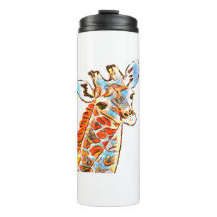 Farbige Giraffe Thermosbecher