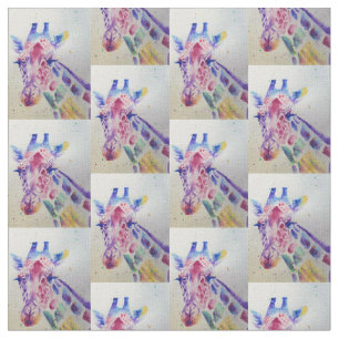 Farbige Giraffe Wasserfarben Nähwerk Stoff