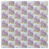 Farbige Giraffe Wasserfarben Nähwerk Stoff (Muster)