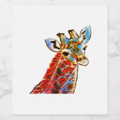 Farbige Giraffe Weinetikett (Einzelnes Label)