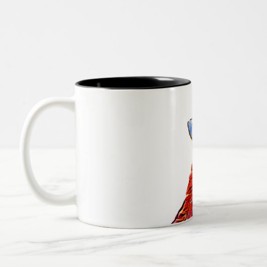 Farbige Giraffe Zweifarbige Tasse (Links)