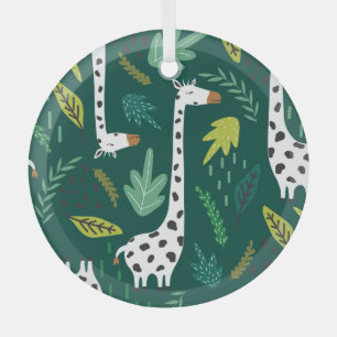 Farbige Giraffen: Dekoratives Tiermuster. Ornament Aus Glas