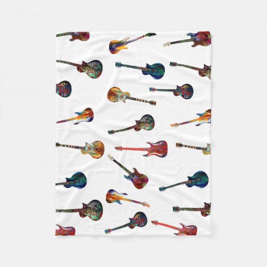 Farbige Gitarre Fleecedecke (Vorderseite)