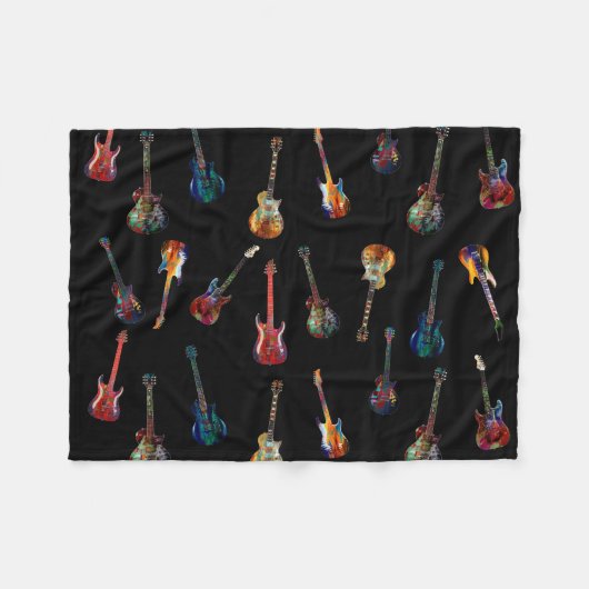 Farbige Gitarre Fleecedecke (Vorderseite (Horizontal))