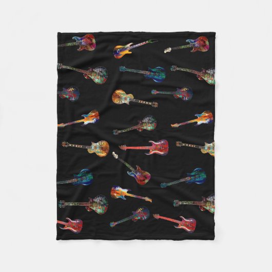 Farbige Gitarre Fleecedecke (Vorderseite)