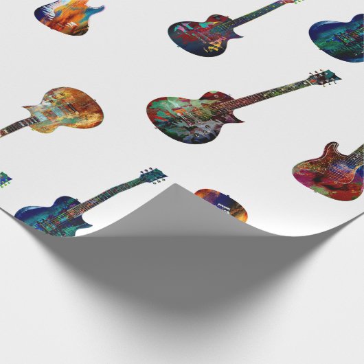 Farbige Gitarre Geschenkpapier (Ecke)