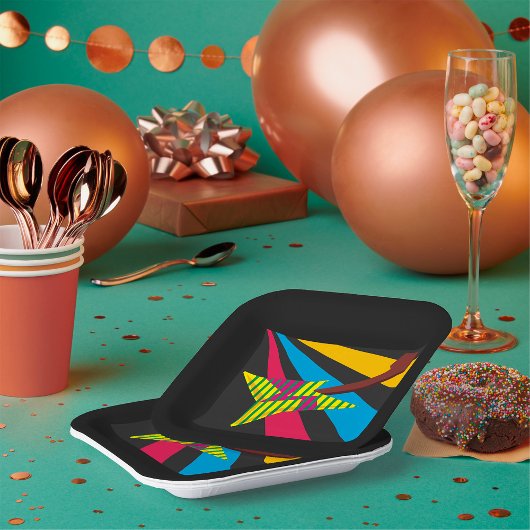 Farbige Gitarre Pappteller