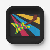 Farbige Gitarre Pappteller (Vorderseite)