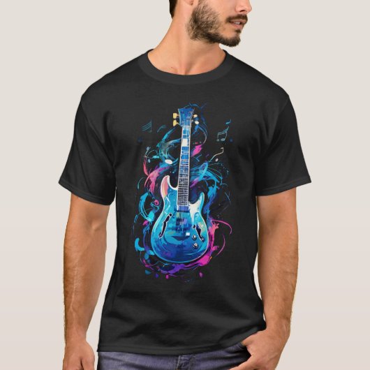 Farbige Gitarre T-Shirt (Vorderseite)