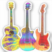 Farbige Gitarren Aufkleber (Vorderseite)