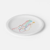 Farbige Gitarren Elektrische akustische klassische Pappteller (Schrägansicht)