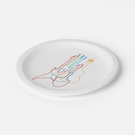 Farbige Gitarren Elektrische akustische klassische Pappteller (Schrägansicht)