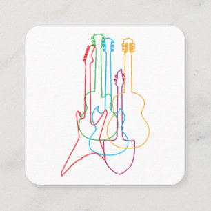 Farbige Gitarren Elektrische akustische klassische Quadratische Visitenkarte