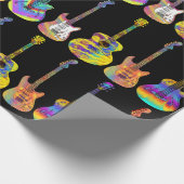 Farbige Gitarren Geschenkpapier (Ecke)
