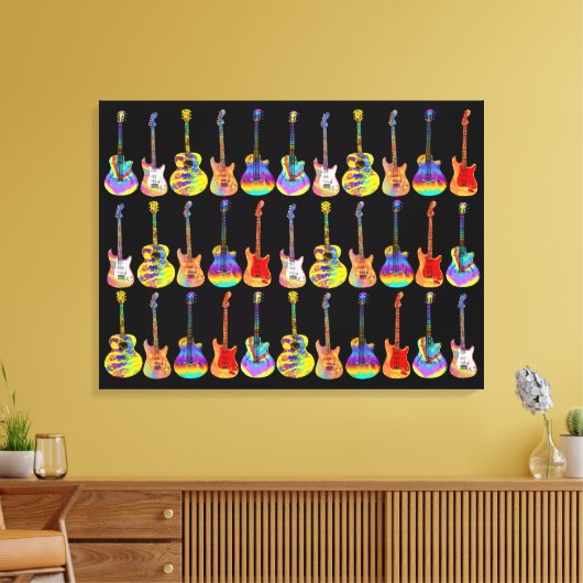 Farbige Gitarren Leinwanddruck (Insitu (Wohnzimmer))