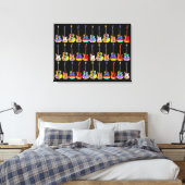 Farbige Gitarren Leinwanddruck (Insitu (Schlafzimmer))