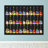 Farbige Gitarren Leinwanddruck (Insitu (Holzboden))