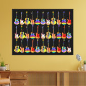 Farbige Gitarren Leinwanddruck (Insitu (Wohnzimmer))