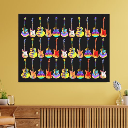 Farbige Gitarren Leinwanddruck (Insitu (Wohnzimmer))