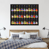 Farbige Gitarren Leinwanddruck (Insitu (Schlafzimmer))