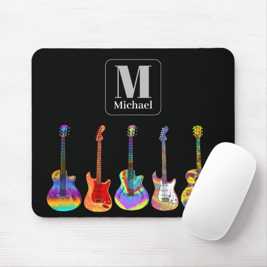 Farbige Gitarren-Monogram Mousepad (Mit Mouse)