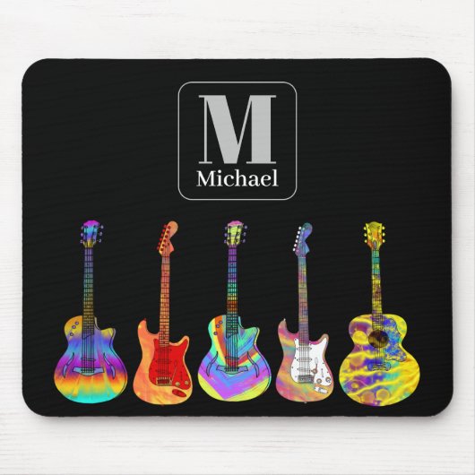 Farbige Gitarren-Monogram Mousepad (Vorne)