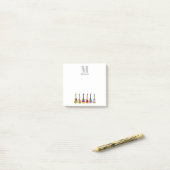 Farbige Gitarren Monogram Musiker Post-it Klebezettel (Auf Schreibtisch)