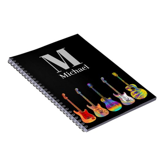 Farbige Gitarren-Monogram Notizblock (Rechte Seite)