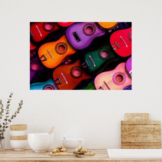 Farbige Gitarren Poster (Küche)