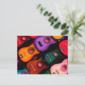 Farbige Gitarren Postkarte (Stehend Vorderseite)