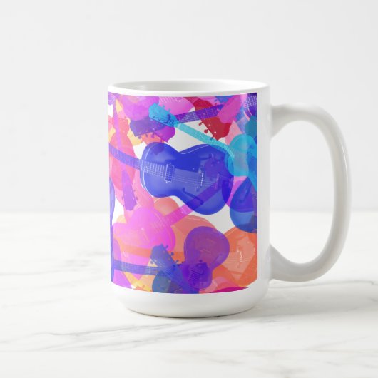 Farbige GitarrenCollage Kaffeetasse (Rechts)