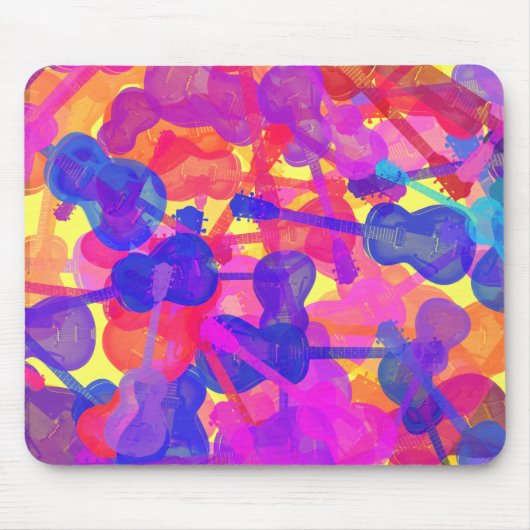 Farbige GitarrenCollage Mousepad (Vorne)