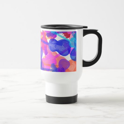 Farbige GitarrenCollage Reisebecher (Rechts)