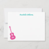 Farbige Gitarrenmusikkarte Mitteilungskarte (Vorderseite)