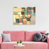 Farbige Gitter, Abstrakt ummantelte Canvas Leinwanddruck (Insitu (Wohnzimmer))