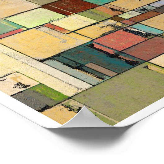 Farbige Gitter Abstrakte Kunstdrucke Poster (Ecke)