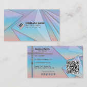 Farbige glänzende Irisierende QR-Code Soziale Icon Visitenkarte (Vorne/Hinten)