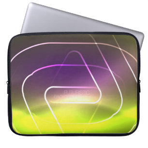 Farbige glänzende Neonlichter Hintergrund mit abst Laptopschutzhülle